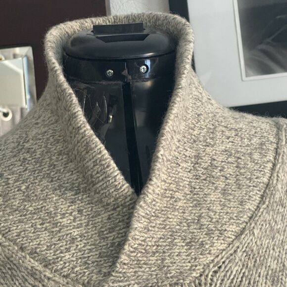 Vintage Boston Traders Wool Blend Shawl Collar Sweater XL Oatmeal Gray - Picture 2 of 8